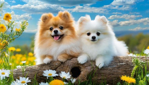 KI generated, animal, animals, mammal, mammals, a, single animal, dwarf spitz, Spitz, (Canis lupus
