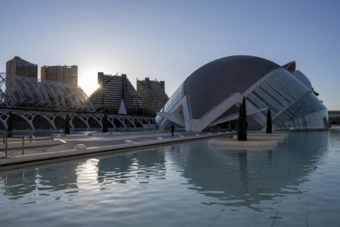 L'Hemisferic in the City of Arts and Sciences, Cuitat de les Arts i les Ciences, Valencia, Spain,