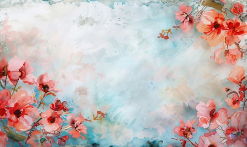 Watercolor flowers and lives, floral background space for text AI generated