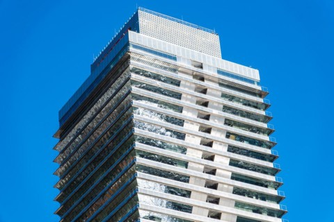 High-rise building in the Olympic harbour of Barcelona, Spain, Europe