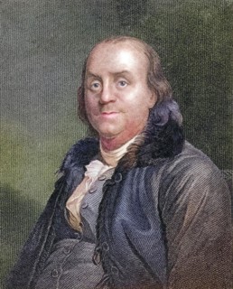 Benjamin Franklin, 1706 to 1790 American writer, politician, printer, scientist, philosopher,