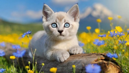 KI generated, animal, animals, mammal, mammals, cat, felidae (Felis catus), a kitten resting in a