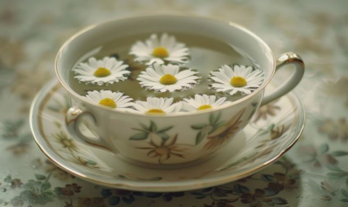 Chamomile tea served in a cozy cafe AI generated