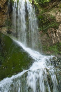 Waterfall in the karst spring area near Krusuna, Bulgaria, Europe