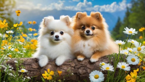 KI generated, animal, animals, mammal, mammals, a, single animal, dwarf spitz, Spitz, (Canis lupus