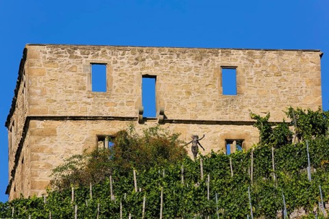 Yburg, Y-Burg, Yberg, Eibenburg, ruins of a hillside castle, historic building, built in the early