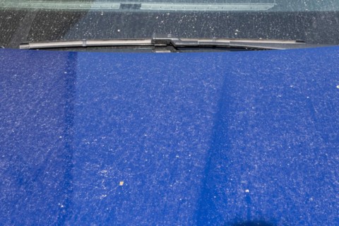 Sahara dust on a car, Braunschweig, Lower Saxony, Germany, Europe