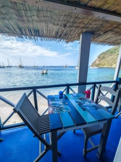 A beach in the Caribbean on the Atlantic coast in Deshaies, Guadeloupe, French Antilles, North
