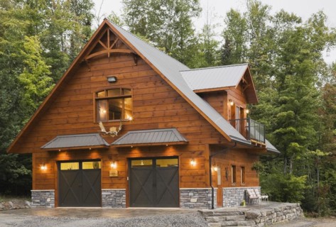 Illuminated milled Eastern white pine knotty wood plank two story flat log profile and timber two
