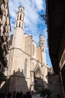 Santa Maria del Mar a gothic church in Barcelona, Spain, Europe