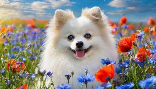 KI generated, animal, animals, mammal, mammals, one, single animal, dwarf spitz, Spitz, (Canis