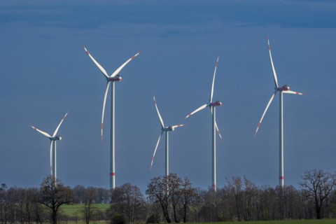 Wind turbines near Luederitz, Stendal district, Luederitz, Saxony-Anhalt, Germany, Europe
