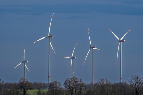 Wind turbines near Luederitz, Stendal district, Luederitz, Saxony-Anhalt, Germany, Europe