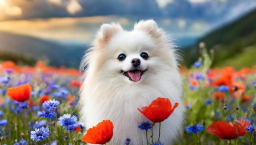 KI generated, animal, animals, mammal, mammals, one, single animal, dwarf spitz, Spitz, (Canis