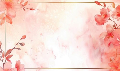 Thin golden frame on watercolor background, space for text AI generated