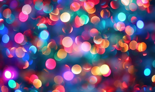 Colorful bokeh lights creating a festive atmosphere, abstract background AI generated