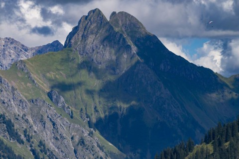Mountain panorama from Soellereck to Hoefats, 2259m, Allgaeu Alps, Allgaeu, Bavaria, Germany,