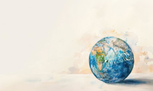 Earth globe against a pastel-colored background AI generated