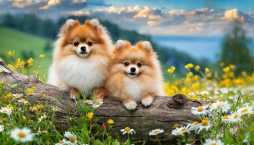 KI generated, animal, animals, mammal, mammals, dwarf spitz, Spitz, (Canis lupus familiaris), dog,