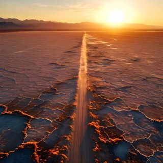 Heatwaves distorting the horizon in the lut desert, AI generated