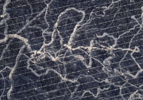 Sahara dust on a solar module, solar panel, a balcony system on a green roof, Braunschweig, Lower