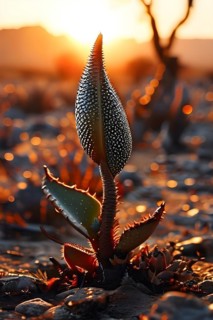 Welwitschia plant ancient survivor of namib desert, AI generated