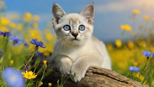 KI generated, animal, animals, mammal, mammals, cat, felidae (Felis catus), a kitten resting in a