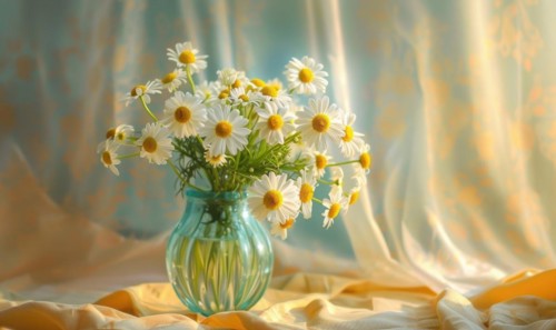 Chamomile bouquet in a vase AI generated