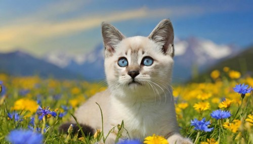 KI generated, animal, animals, mammal, mammals, cat, felidae (Felis catus), a kitten resting in a