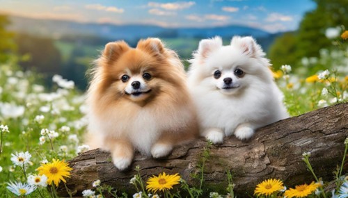 KI generated, animal, animals, mammal, mammals, a, single animal, dwarf spitz, Spitz, (Canis lupus