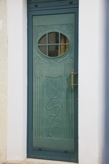 Entrance door of an Art Nouveau-style house, Saint-Dizier, Haute-Marne department, Grand Est
