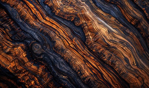 Background made of exotic tigerwood veneer AI generated