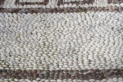 Pebble pavement, background, texture, Lindos, Rhodes Island, Greece, Europe
