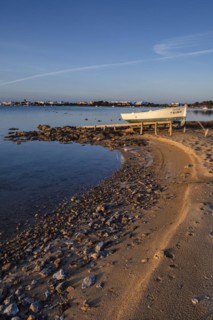 Estany des Peix, lonely boat, Formentera, Pitiusas Islands, Balearic Community, Spain, Europe