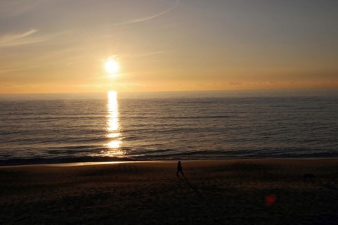 Beach 5 km south of Westerland, Sylt, North Frisian Island, Schleswig Holstein, Beach at sunset