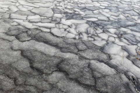 Winter, ice pattern formation, Chateauguay River, Province of Quebec, Canada, North America