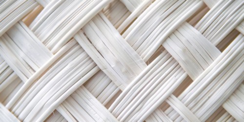 Close up of white wicker basket netting. KI generiert, generiert, AI generated