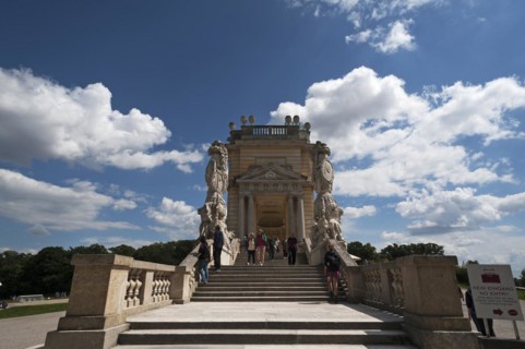 Side portal of the Gloriette, built in 1775, Schoenbrunn Palace Park, Schoenbrunn, Vienna, Austria,