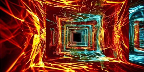 AI generated sequence of photos transitioning through a range of digital distortions symbolizing
