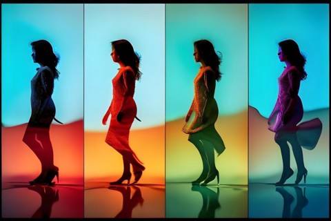 AI generated sequence of photos transitioning through a range of digital distortions symbolizing