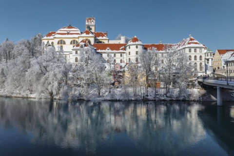 St. Mang Monastery and High Castle, Fuessen, Ostallgaeu, Swabia, Bavaria, Germany, Fuessen,