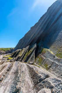 Beautiful landscape of the Flysch Basque Coast geopark in Zumaia, Gipuzkoa