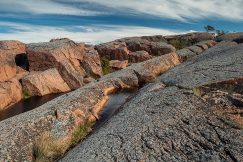 Red granite, rocky coast, Havsvidden, Geta, Aland, Aland Islands, Finland, Europe