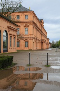 Garden facade baroque three-winged complex Rastatt Palace, former residence of the Margraves of