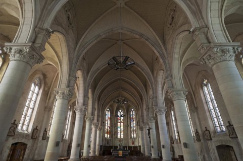 Interior of St Michael's in Saint Michel en l'Herm, Vandee, France, Europe