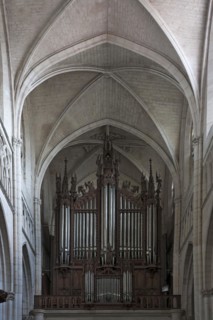 Organ made in 1852-55, Notre Dame de l'Assomption Cathedral, Lucon, Vendee, France, Europe