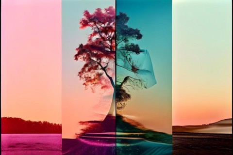 AI generated sequence of photos transitioning through a range of digital distortions symbolizing