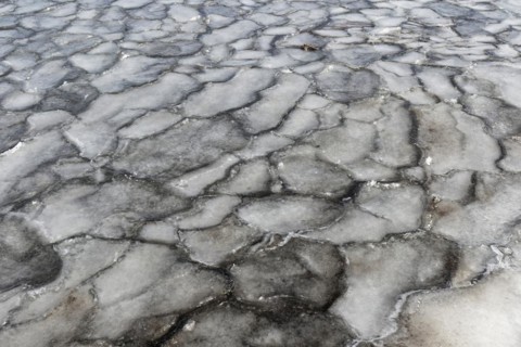 Winter, ice pattern formation, Chateauguay River, Province of Quebec, Canada, North America