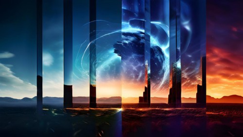 AI generated sequence of photos transitioning through a range of digital distortions symbolizing