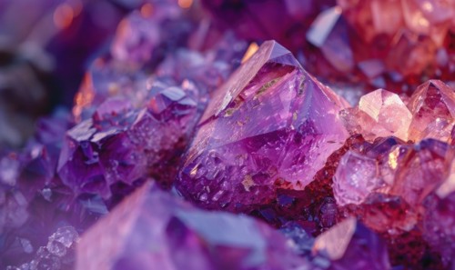 Natural texture of raw amethyst gemstones AI generated